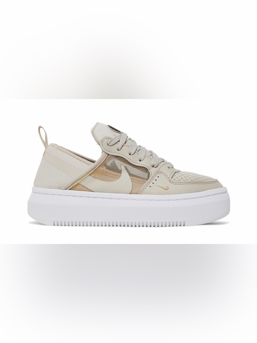 NIKE COURT VISION ALTA WOMEN white light bone Sail metallic gold Plataform